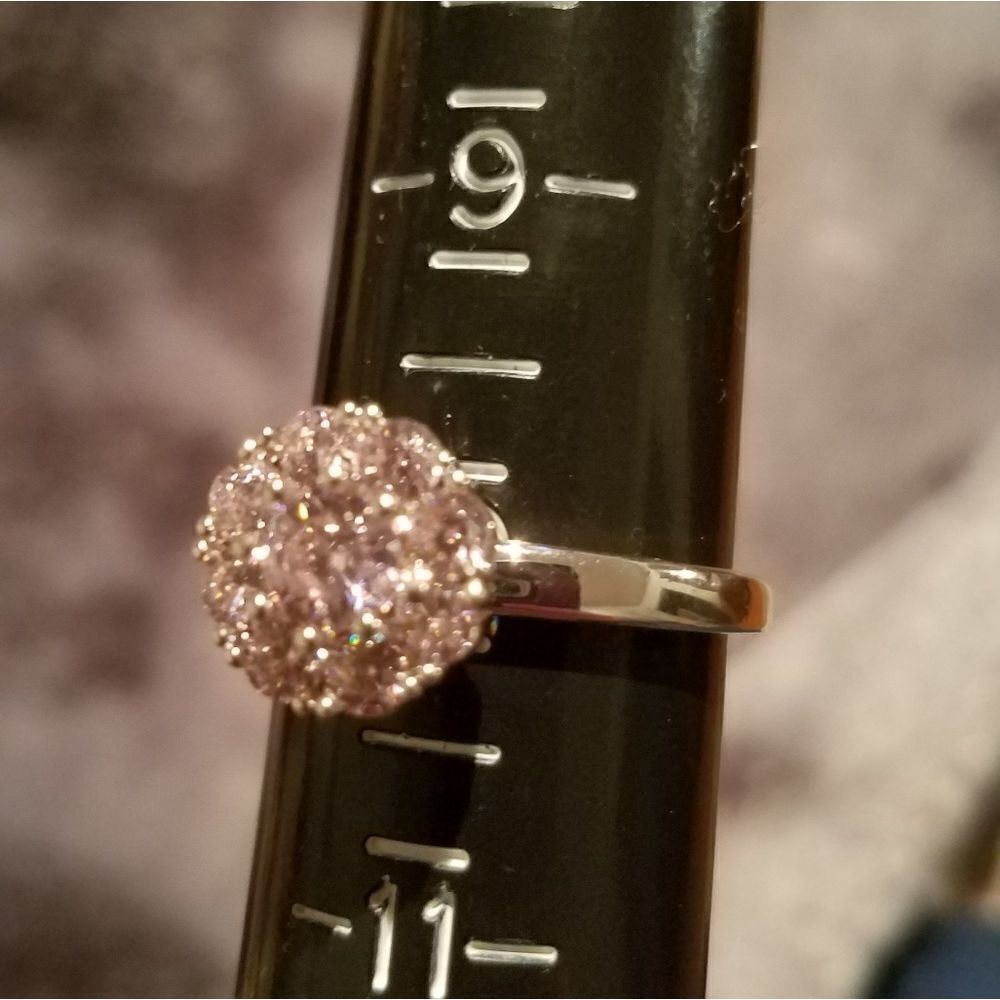 Pink Cluster ring Size 10‎ - Picture 4 of 7